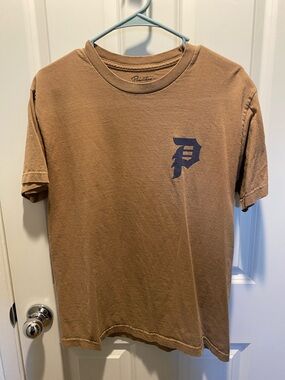 Primitive Brown Short Sleeve Tee with Navy 'P' Logo